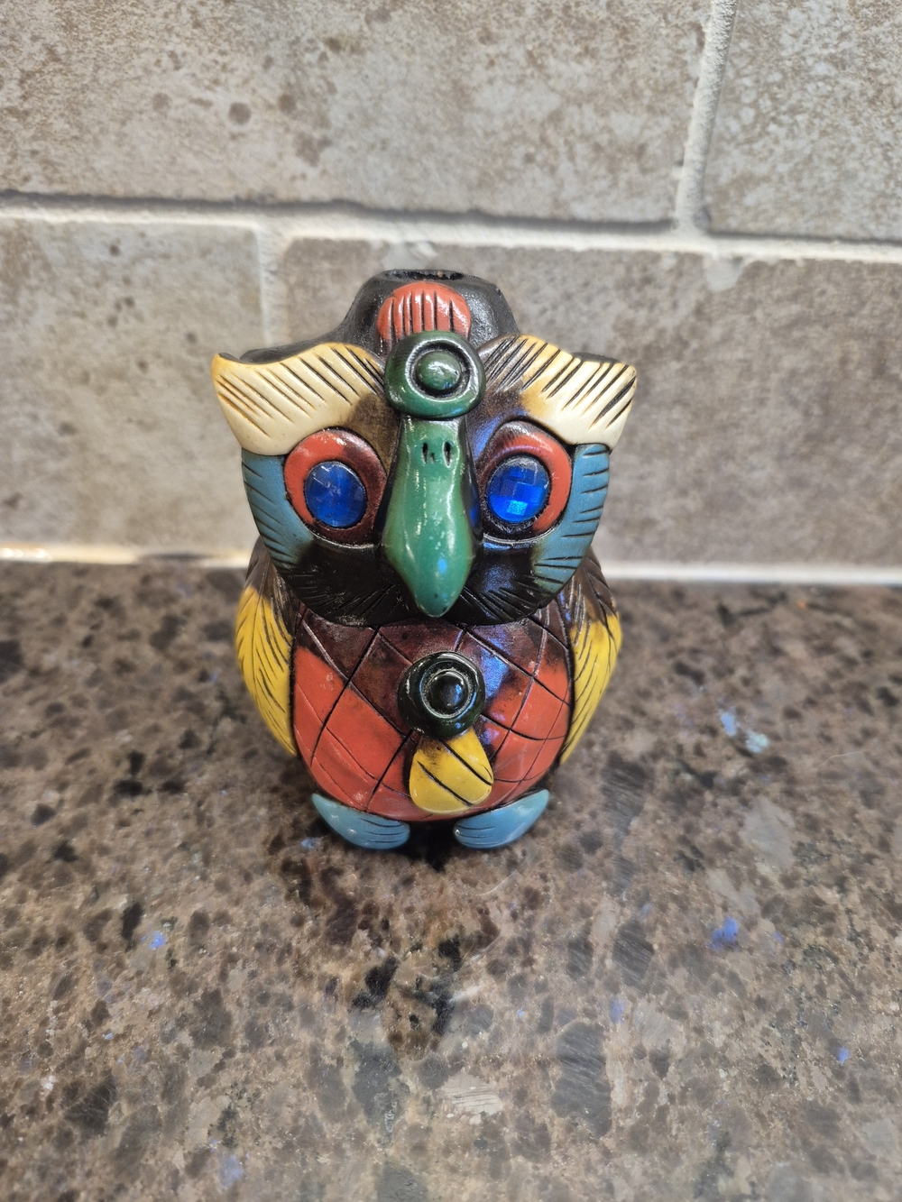 Authentic Mexican Mayan Aztec Death Clay Whistle Handcrafted Owl Sounds